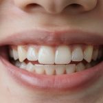 Person smiling with clear Invisalign aligners on teeth.