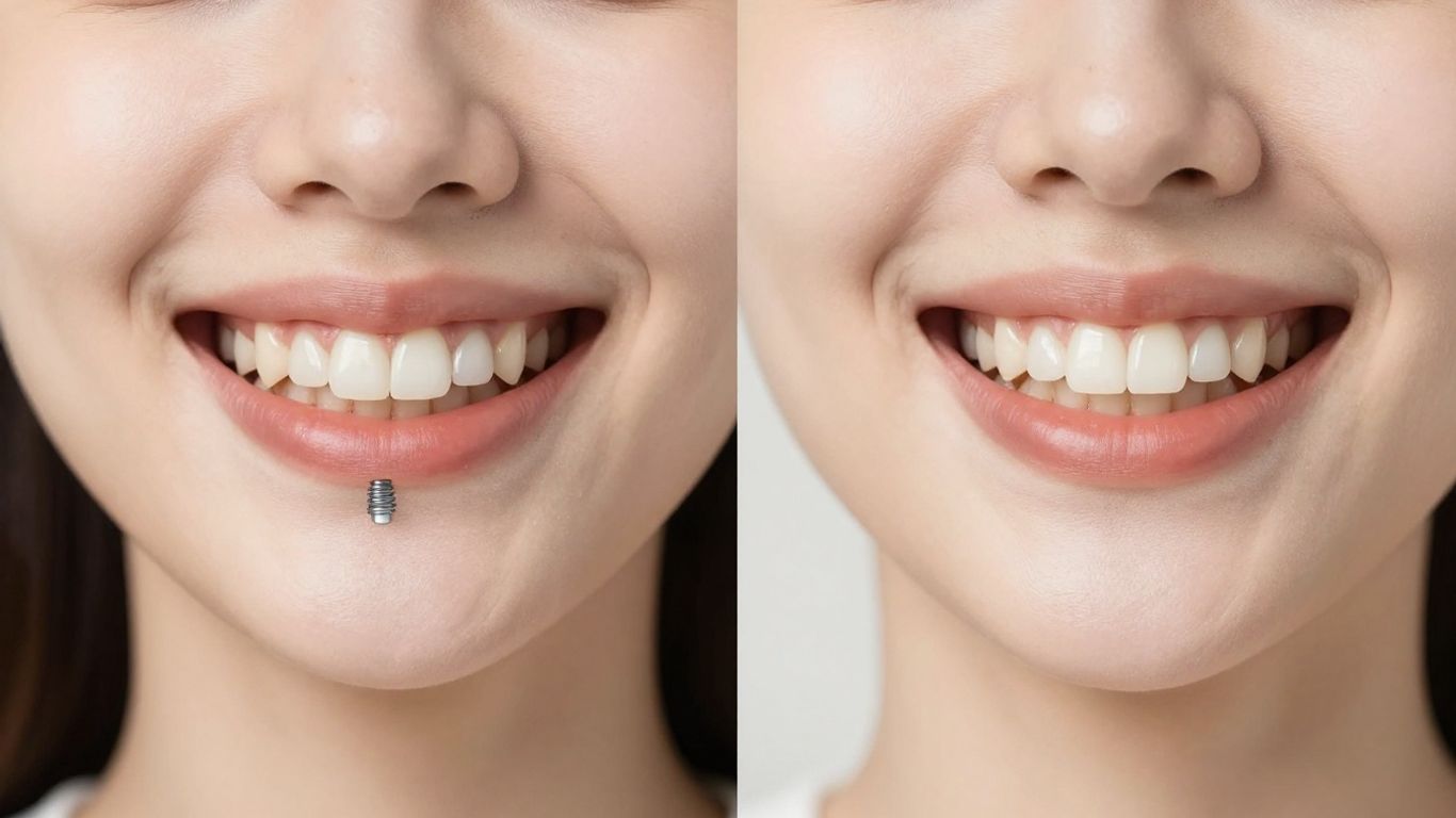 Dental implants versus dentures comparison image