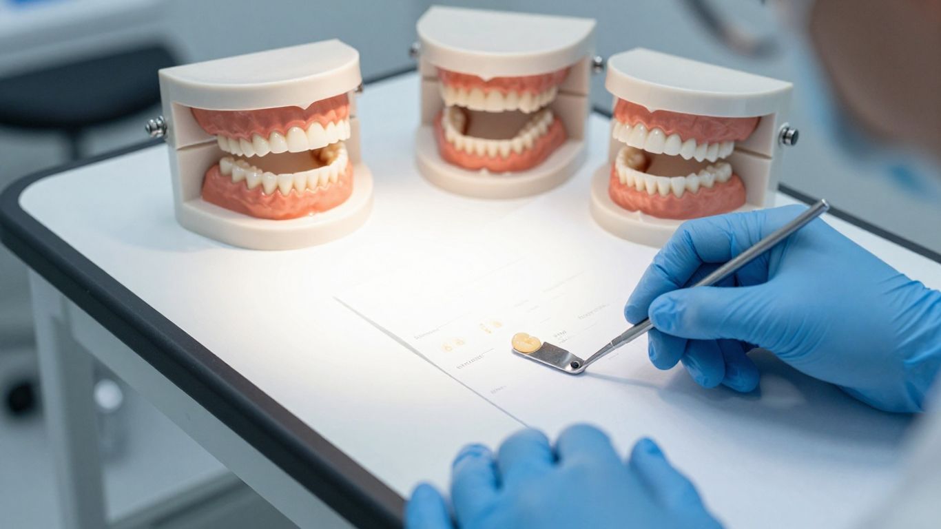 A comparison graphic of smile restoration options